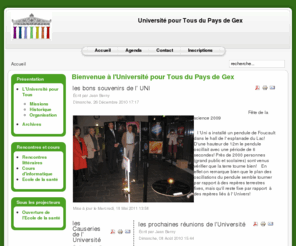 universitepourtous.org: Bienvenue à l'Université pour Tous du Pays de Gex
Joomla! - le portail dynamique et système de gestion de contenu