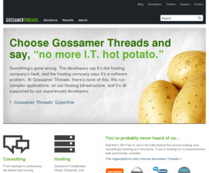 gossamerthreads.com: Gossamer Threads: Vancouver-based Web Technology Consultancy
Gossamer Threads is a Vancouver-based company with deep expertise in web technology working as a strategic partner and consultant for leading organizations.