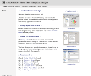 jgoodies.net: JGoodies :: Java User Interface Design
We make your Java client applications look good and work well.