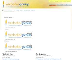 verbeter.com: Verbeter Group : Improving Internet Experiences
Verbeter Group is an Internet Strategic Planning Company with a simple approach to achieve Internet and Business Nirvana.