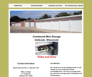 oshkoshstorage.com: Crestwood Mini Storage
Crestwood Mini-Storage is the leading provider of self-storage services in the Oshkosh area.