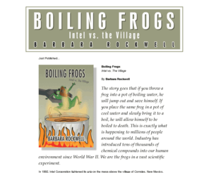 boilingfrogs-intelvsthevillage.com: Boiling Frogs - Intel vs. the Village - Barbara Ro
Boiling Frogs - Intel vs. the Village By Barbara Rockwell Dec-2005
ISBN: 0-595-37528-6
