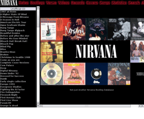 nirvanaarchive.com: Nirvana Archive
A large list of Nirvana bootlegs, Albums, performances & recordings.