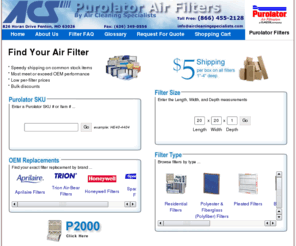 pleated-filters.com: Air Cleaning Specialists - Purolator Filters For Commercial and Residential Applications. Aprilaire, Space-Gard, Honeywell and Trion Air Bear.
Purolator filters from Air Cleaning Specialists, including air intake filters, odor removal filters, activated carbon filters, electrostatic filters, compressed air filters, antimicrobial air filters, hepa air filters, hvac filters, and industrial filters. Order direct replacement filters for Aprilaire, Space-Gard, Honeywell and Trion, and have them shipped UPS right to your door.