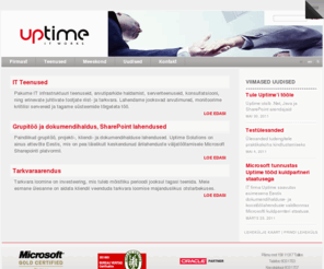 uptime.ee: Uptime OÜ - Meie pingutame rohkem
Uptime pakub kliendikeskseid IT hoolduse, serverite halduse, konsultatsiooni ja tarkvara arenduse teenuseid ning grupit- ja dokumendihalduse lahendusi Eestis ja lhiriikides.