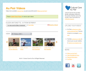 aupairvideos.com: Au Pair Videos § Cultural Care Au Pair
Au Pair Videos - Videos from Cultural Care au pairs around the world.