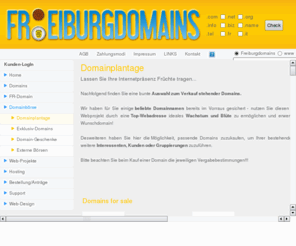 domainplantage.de: FreiburgDomains - Domains & Hosting für Freiburg und Regio
FreiburgDomains.de - Domains, Hosting und Webspace dauergünstig mit Regio-Specials für Freiburg und Umgebung!