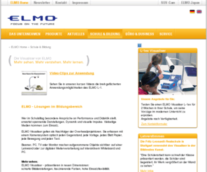 elmo-schule.org: ELMO Europe | Schule & Bildung
ELMO - Focus on the future. ELMO entwickelt und produziert Produkte für den weltweiten professionellen Präsentations- und Videomarkt. Seit 1921 gehört ELMO zu den führenden Herstellern von Präsentationstechnik und überzeugt durch beste Qualität und höchste Leistungsstärke.