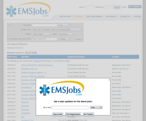 nmemtjobs.com: Jobs | EMS Jobs
 Jobs. Jobs  in the emergency medical services (EMS) industry. Post your resume and apply for EMS jobs online. Employers search resumes of job seekers in the emergency medical services (EMS) industry.