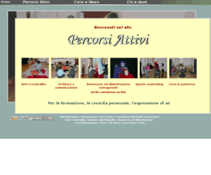 percorsiattivi.com: - Percorsi Attivi - Per la formazione, la crescita personale, l'espressione di s
Percorsi attivi opera nel campo delle arti,della cultura teatrale, dello psicodramma e della formazione. Offre un contesto di lavoro stimolante ed accogliente a tutti coloro che sentono il desiderio di sviluppare le proprie competenze personali, relazionali e professionali.