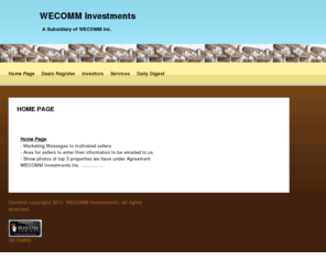 wecomminvestments.com: Home Page
Home Page