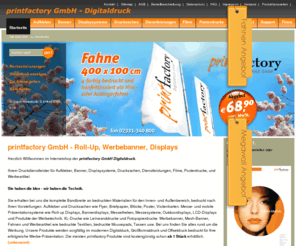 plakatshop.org: printfactory shop - Roll-Up, Banner, Aufkleber, Displays
Mobile Präsentationssysteme - Werbebanner, Roll-Up und Displaysysteme für Ihre perfekte Präsentation auf Messen und im Aussenbereich erhalten Sie im Internetshop der printfactory GmbH Digitaldruck.