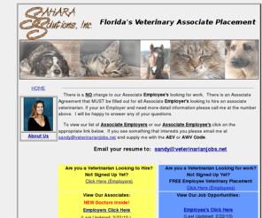 veterinarianjobs.net: SAHARA Solutions, Inc.
Sahara Solutions, Inc., Florida's Veterinary Associate Placement Service!