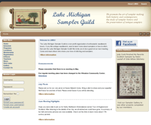 lakemichigansamplerguild.info: Lake Michigan Sampler Guild Home
Lake Michigan Sampler Guild (LMSG) - We promote the art of sampler making, both historic and contemporary, the study of sampler history, and the preservation of antique samplers.