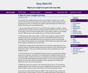 easydietshq.com: Easy Diets HQ
Easy diets that help you reach your weight loss goals in an effortless and effective way. Also some tips for proper exercise to make you lose weight fast.