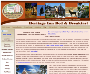 snowflakebedandbreakfast.com: Heritage Inn Bed & Breakfast, Snowflake AZ
A Great Place To Celebrate! Snowflake, Arizona White Mountains Bed and Breakfast. Vacation Rentals plus B&B suites. Pet friendly. Book Online! Antiquing. Near fishing, skiing more...