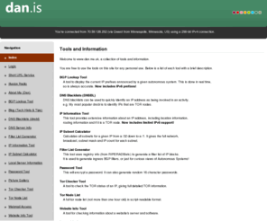 dan.tm: www.dan.me.uk
Main page with description of each tool/page