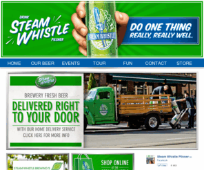 steamwhistle.com: Steam Whistle Brewing - Canada's Premium Pilsner
Brewed at The Roundhouse, home of the steam locomotives that helped pioneer our nation, Steam Whistle brings you this authentically crafted pilsner. Honouring an era of quality craftsmanship, we use just four natural ingredients: pure spring water, malted barley, hops and yeast.