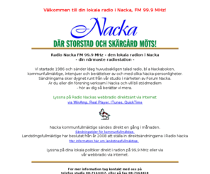 radionacka.se: Radio Nacka, FM 99.9 MHz Stockholm - din närmaste radiostation
