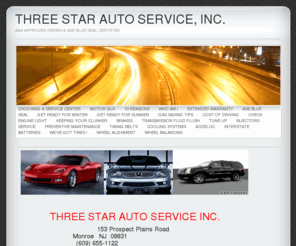 threestarauto.com: THREE STAR AUTO SERVICE, INC. |  AAA APPROVED REPAIR & ASE BLUE SEAL CERTIFIED
THREE STAR AUTO SERVICE INC. ASE CERTIED AAA APROVED AUTO REPAIR LEW PETRONE ACDELCO MOTOR SILK