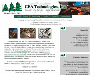 ceatechnologies.com: CEA Technologies :: Manufacturing Medical Devices
CEA Technologies is your source for Designing and Manufacturing Medical Devices.