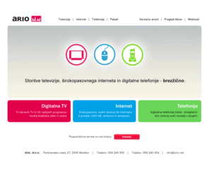 inet.net: Ario - Wireless
Slovenski ponudnik digitalnih storitev: digitalna TV, sirokopasovni internet, IP telefonija. ISP