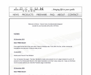 vstsounds.com: Arksun-Sound High Quality Pro SoundBanks for your VST Soft Synths . VSTi soundsets . virtual instrument sounds . presets
Arksun-Sound. High Quality Pro SoundBanks for your VST Soft Synths.
