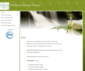 wellspringmassage.net: Wellspring Massage Therapy in Cokato, MN, Toni Thorson, Certified Massage Therapist
Wellspring Massage Therapy provides relief from stress, muscle pain and stiffness. 