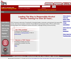 alcoholservertraining.com: Training for Intervention ProcedureS
Intervention training for alcohol sales, service and use.