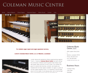 b3worldla.com: Coleman Music Centre, Marrero, New Orleans, Louisiana, organ sales and repairs
Coleman Music Centre of Marrero, Louisiana provides superior organ services including sales of Hammond and Diversi, repairs, and appraisal services.