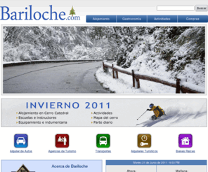 bariloche.biz: Bariloche: Hoteles, Cabañas, Excursiones, Restaurantes y Turismo
Bariloche.com ofrece información sobre alojamiento, gastronomía, actividades, alquiler de autos y turismo en la ciudad de Bariloche, Patagonia, y alrededores.