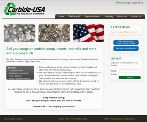 carbide-usa.com: Sell your tungsten carbide scrap, inserts, mining tips, end mills and more with Carbide USA
Sell your tungsten carbide scrap metal inserts, mining tips, end mills and more,  with quick turn around with Carbide USA.