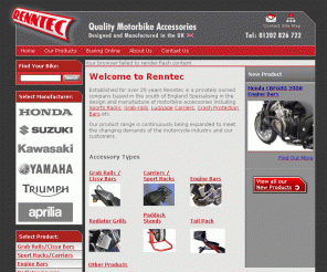 renntec.co.uk: Renntec Motorbike / Motorcycle Accessories Made in the UK
Motorcycle accessories from Renntec, Carriers | Sports racks | Grab rails | Engine Crash Bars |Tel:01202 826722