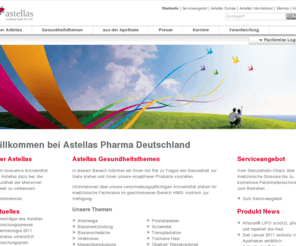 astellaspharma-deutschland.com: Astellas in Deutschland - Astellas Pharma GmbH
Astellas Pharma GmbH und die OTC-Tochter Klinge Pharma GmbH im Internet mit Infos und Angeboten zu Gesundheit, Arzneimitteln, Jobs und Unternehmen für Patienten, Ärzte, Apotheker und Presse.