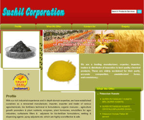 bioorganicfertilizer.com: Potassium Humate - Seaweed Extract and Emulsifier For Nitrobenzene Manufacturer and Exporter | Sushil Corporation, Indore
Manufacturer and Exporter of Potassium Humate, Seaweed Extract and Emulsifier For Nitrobenzene. Sushil Corporation also provides Emulsifiers - Agrochemicals & Bio Organic Formulations, Amino Acid powders & Liquid and Metalic Sulfates.