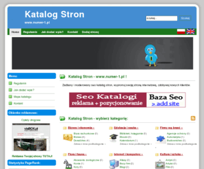 numer-1.pl: Katalog Stron NUMER 1
Zadbany i moderowany seo katalog stron, wypromuj swoją stronę internetową, zdobywaj nowych klientów.