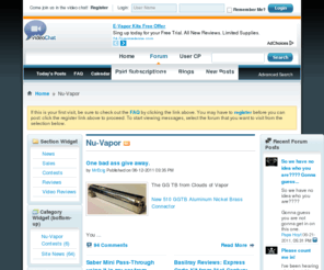 nu-vapor.com: nu-vapor - The Front Page
nu-vapor.com. Electronic cigarette discussions and an awesome video chat. Come join us!