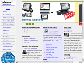 infoserveusa.com: Infoserve Technologies Corp. (ITC)
ITC Computer Group, a total solution provider for restaurants and retail businessess with provides proven and innovative IT solutions including e-business, business management, CRM, Employee Management, Inventory Management, Security Surviellance Systems, network and systems integration for medium to multi-chain franchises and companies.