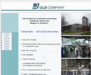 ulbcompany.com: ULB Company - Naslovna strana
