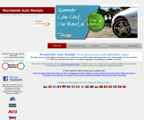 worldwideautorentals.net: WorldwideAutoRentals.Com Your link to an affordable rental car.
Worldwide Auto Rentals offers you affordable car hire service worldwide - check our rates and compare!