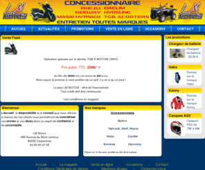 lm-motos.com: LM MOTOS - Carpentras
Site du magasin LM MOTOS à Carpentras, Vaucluse(84). Vente en ligne, motos, quads, scooters, dépot vente, occasion, accessoire.