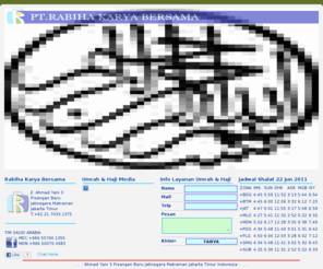 rabiha.net: PT. Rabiha Karya Bersama Tours & Travel | Rabiha.NET
Rabiha Karya Bersama adalah sebuah perusahaan Biro Perjalanan Wisata umrah & haji khusus (2011) pada kepuasan pelanggan
