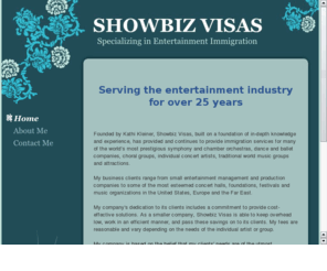 showbizvisas.com: Showbiz Visas
Specializing in entertainment immigration. Kathi Kliener has been serving the entertainment industry for over 25 years.