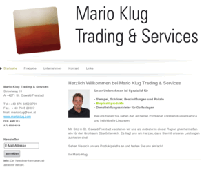 marioklug.com: marioklug trading & services - mario klug bioplastik, stempel und schilder
