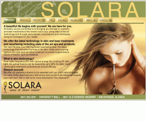 solaralaser.com: Solara Laser Center | Alaska Med-Spa - Laser Hair Removal, Laser Hair Regrowth, Velashape, Botox, Juvederm
Solara Laser Center is Alaska's premier cosmetic day spa. Solara offers Botox, Velashape, Laser Hair Removal, Laser Tattoo Removal, Laser Hair Regrowth, and much more!