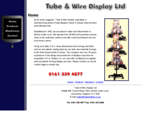 tubeandwire.co.uk: Tube and Wire Display Ltd - Specialists in manufacturing tubular steel and wire displays
specialists in manufacturing tubular steel and wire displays for points of sale stands