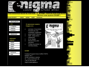 enigma.pl: Enigma- magazyn artystyczny
Enigma  ludzie * myśli * sztuka - magazyn artystyczny
