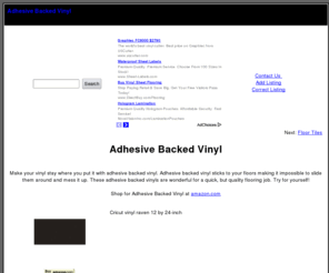 adhesivebackedvinyl.com: Adhesive Backed Vinyl: Vinyl that really sticks
Check out our selection of adhesive backed vinyl today!.