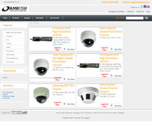 cctvprofessionals.com: CCTV Camera & DVR Manufacturer  - Ambush Technologies
Ambush Technologies Digital Video Recorders utilizes the latest industry standard video compression technology known as H.264/AVC. Display and recording of video and audio are in real-time and fully synchronized up to D1 4CIF resolution. 