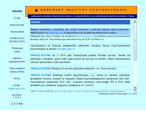 i-bip.com: BIP - Brněnský Institut Psychoterapie, o.s.
BIP,Brněnský institut psychoterapie,psychodynamická psychoterapie,akreditovaný výcvik